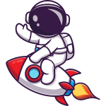 Astronaut Waving On a Rocket